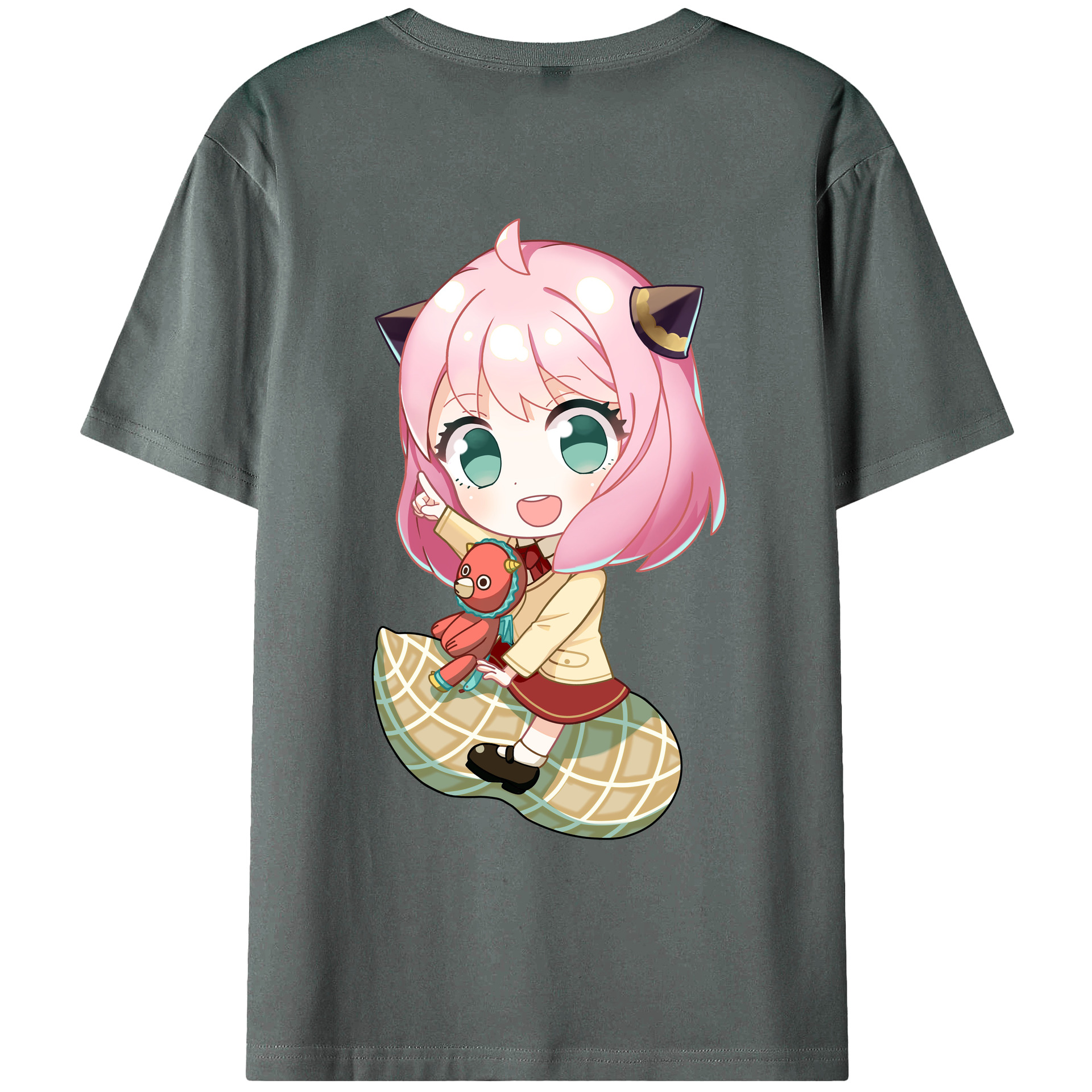（画像用） SPY×FAMILY间谍家家酒 綿100％ メンズ半袖Tシャツ（バックプリント） 通気性